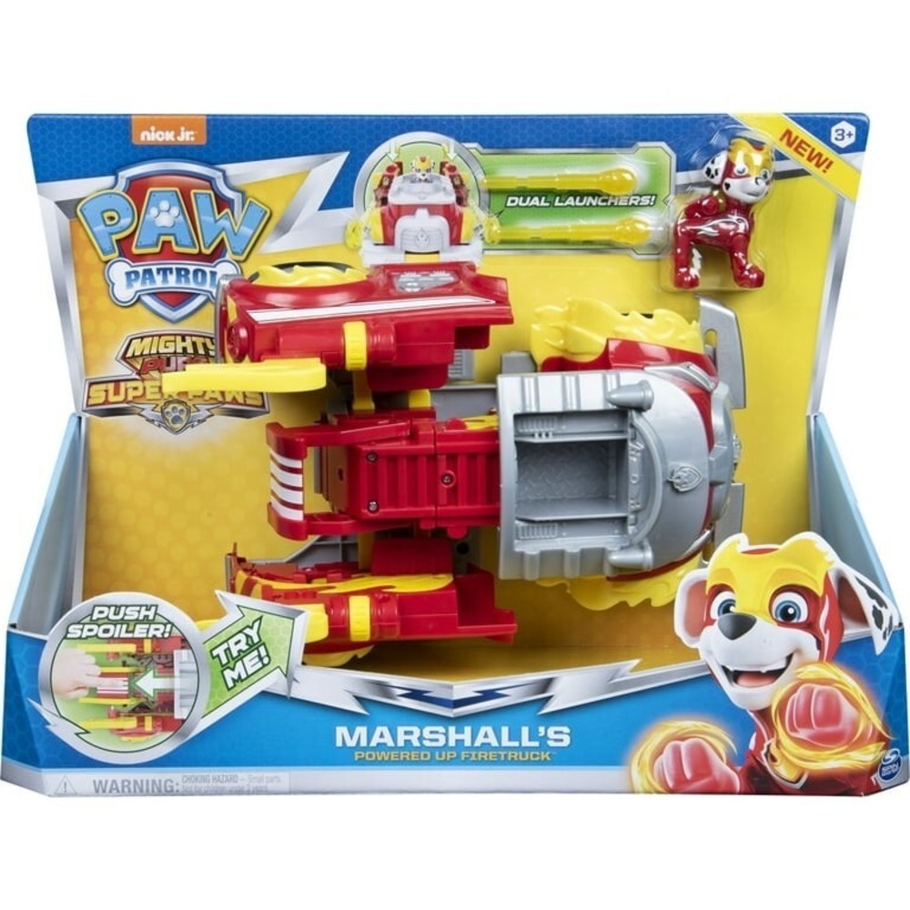 Paw Patrol Mighty Pups Super Paws Powered Marshall Firetruck Transforming
